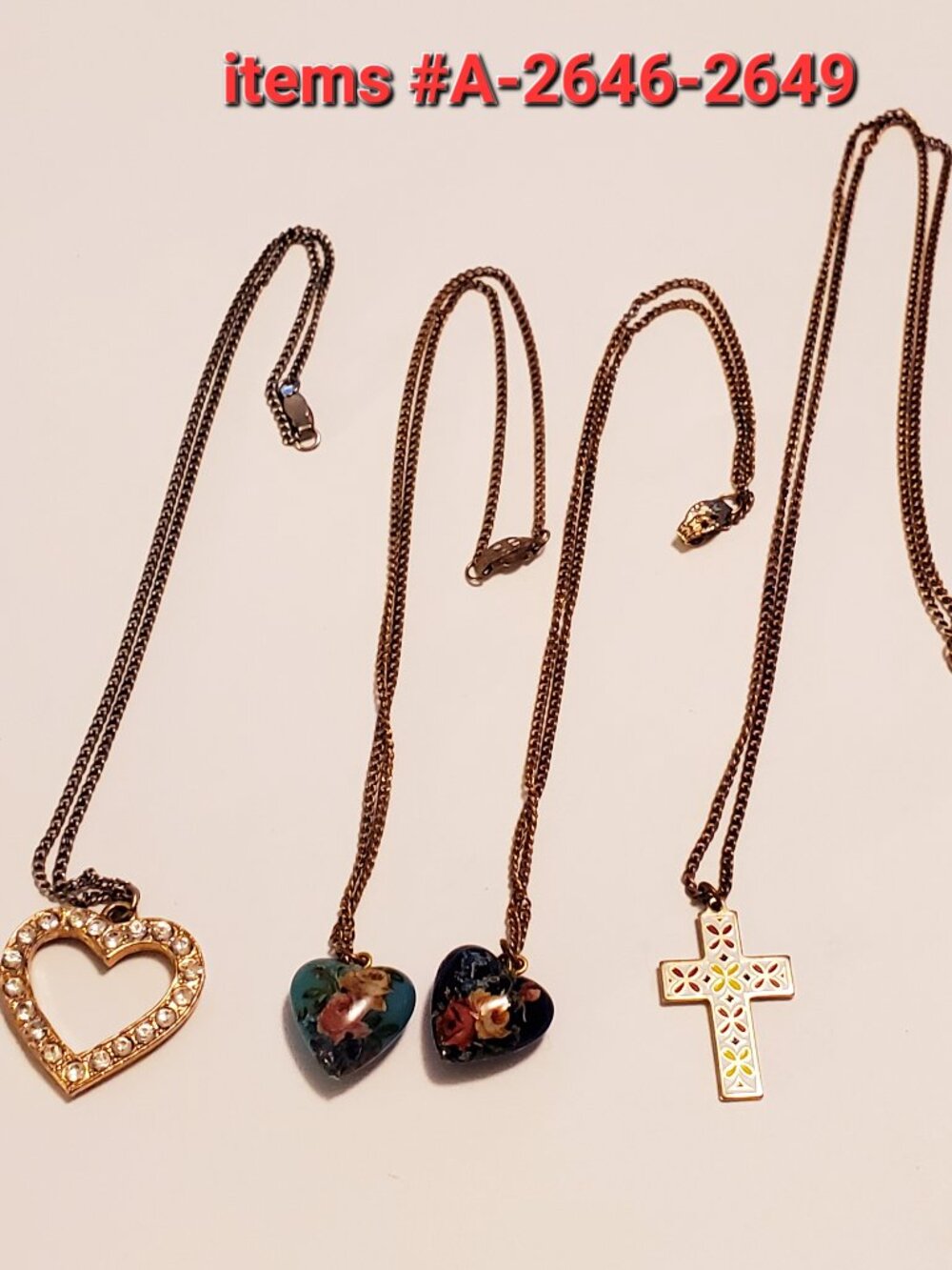4 Necklaces, items # A-2646-2649, wt. 24. grams